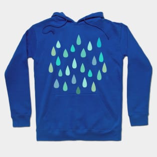 Blue and Green Raindrops Hoodie